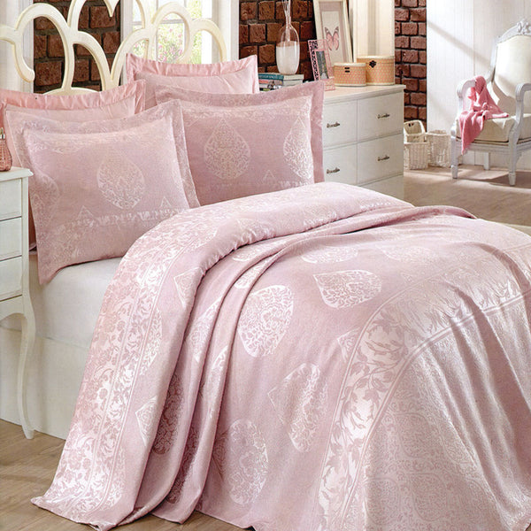 Quilt Set Jacquard 3 Pieces Size 240 x 240 cm  Model 404 From Family Bed