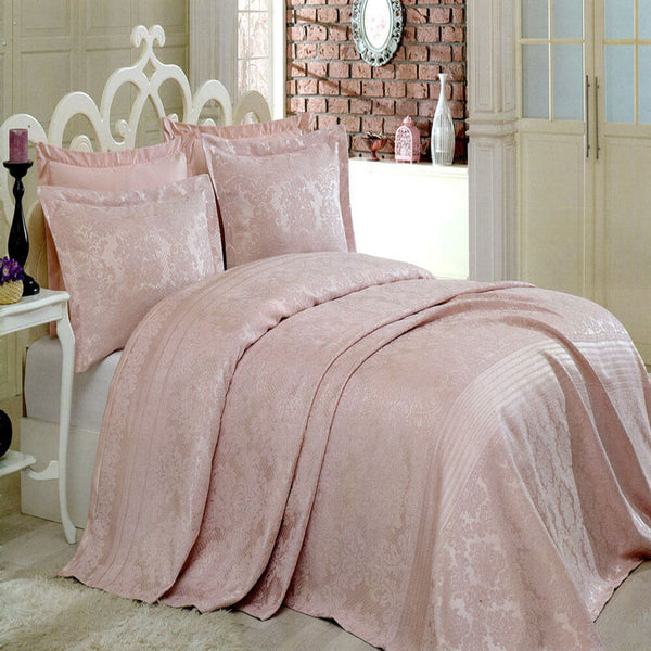 Coverlet Set Jacquard 6 Pieces Size 240 x 240 cm  Model 405 From Family Bed